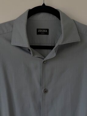 Zegna Cashco Light Grey Dress Shirt- Size M